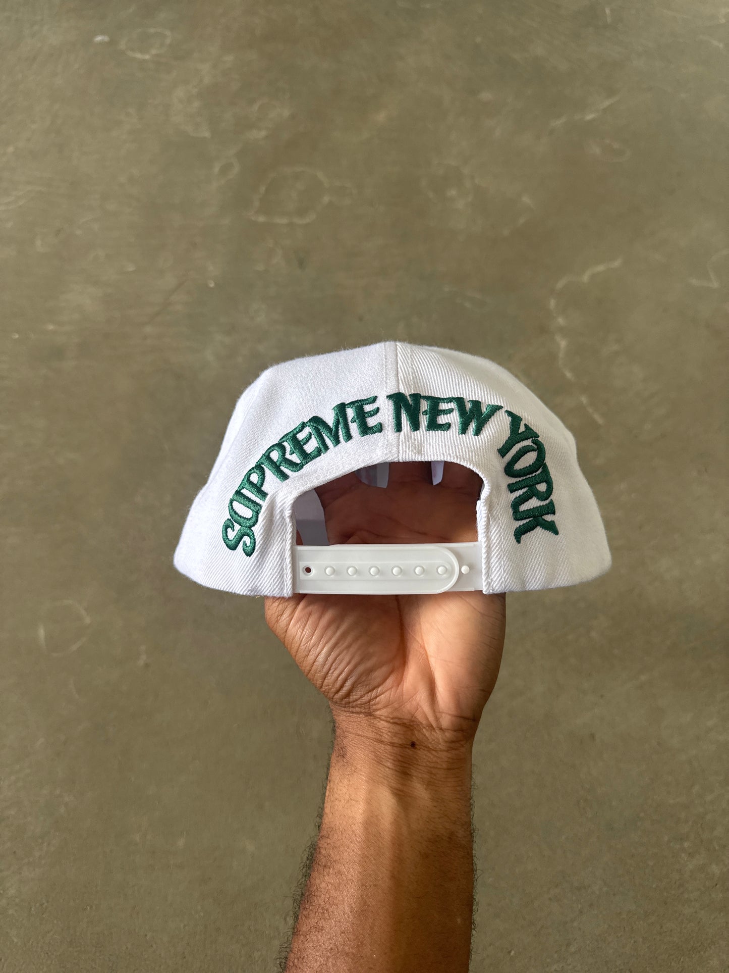 Supreme New York 6-Panel White Snapback Hat