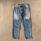 Zara Patchwork Relaxed Fit Denim Jeans