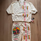 Vintage 1991 La Trenzz Jamaican Ganja Weed Ashui Red Rasta Reggie Hooded Shirt & Shorts Set