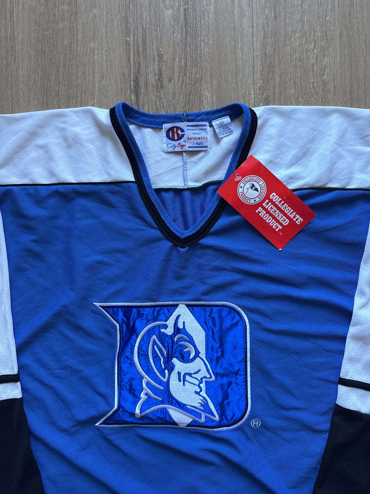 Vintage 90s Collegiate Sportwear City Boy Duke University Blue Devils Hockey Jersey