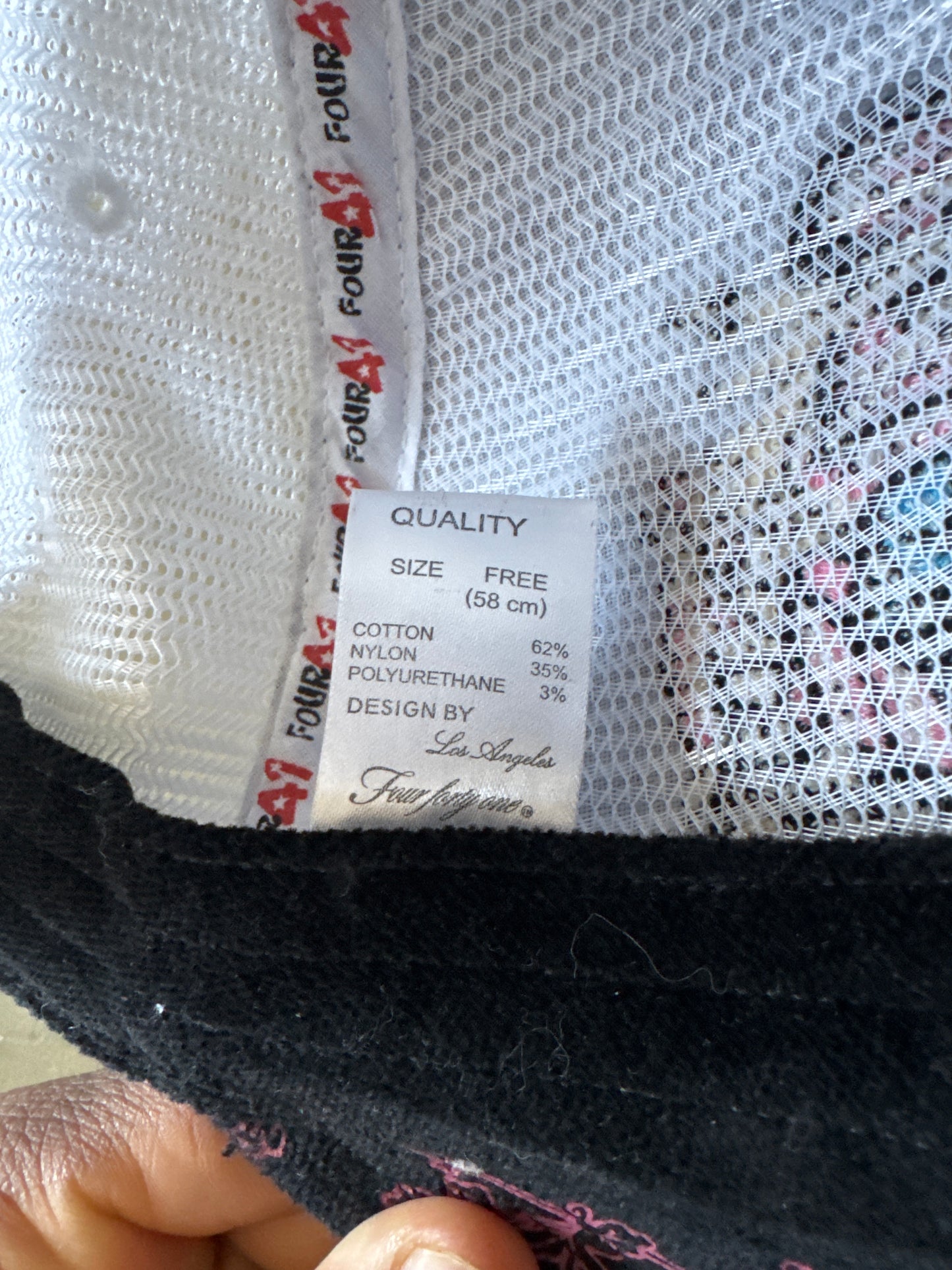 Y2K Four 41 Rhinestone Embroidered Trucker Hat