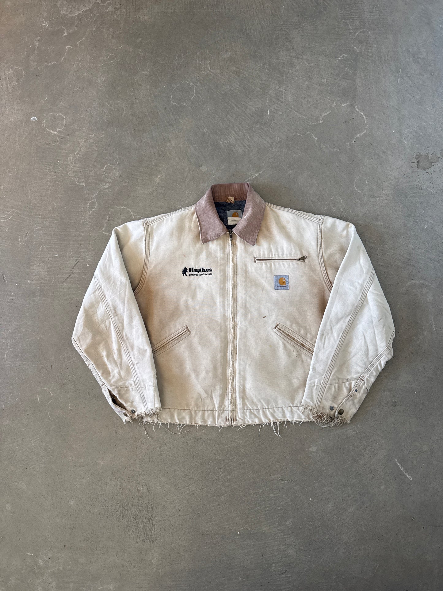 Vintage Carhartt Detroit Distressed Tan Sun Faded Jacket
