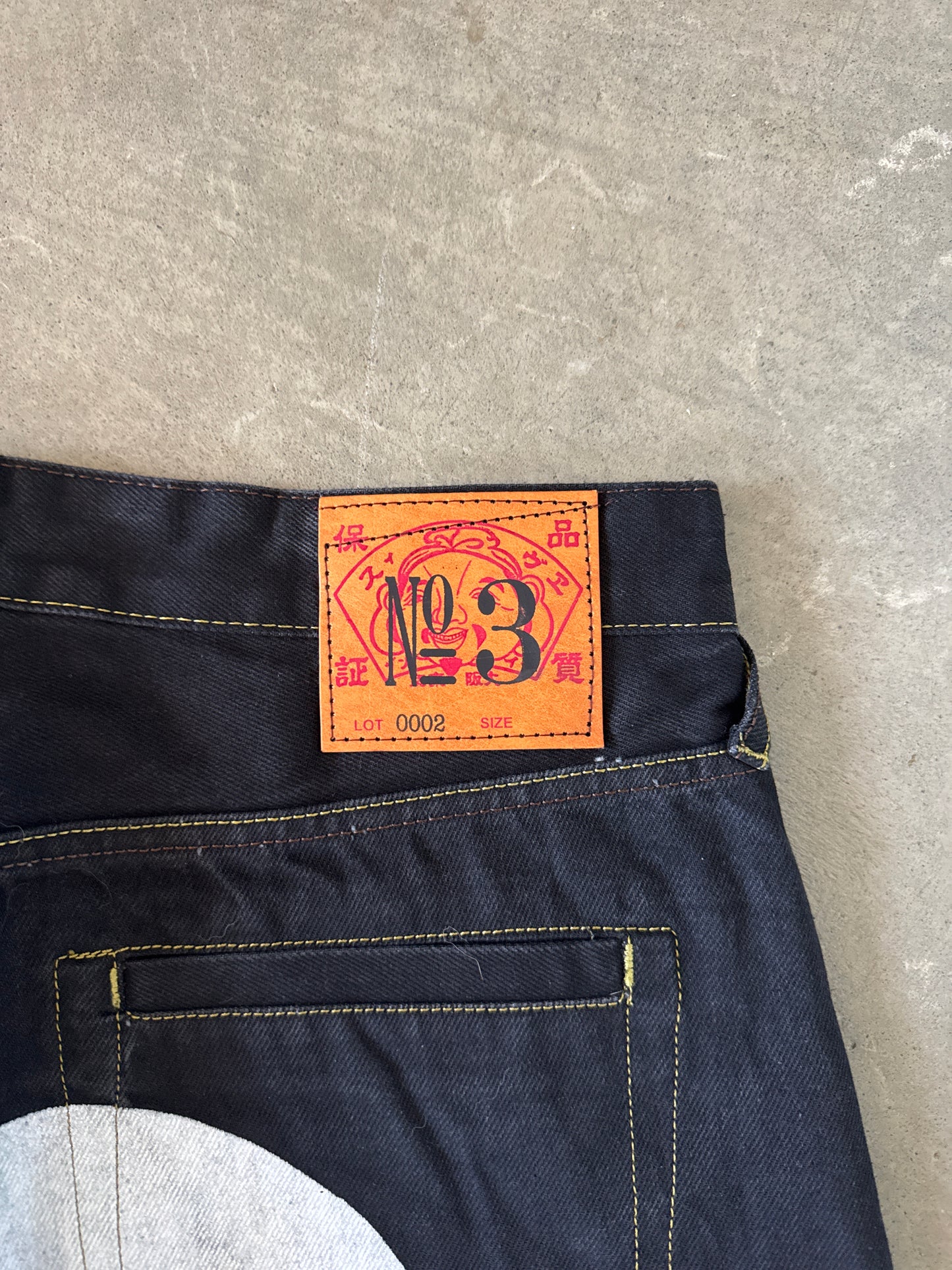 Evisu Embroidered White Bull Selvedge Japanese Denim Jeans