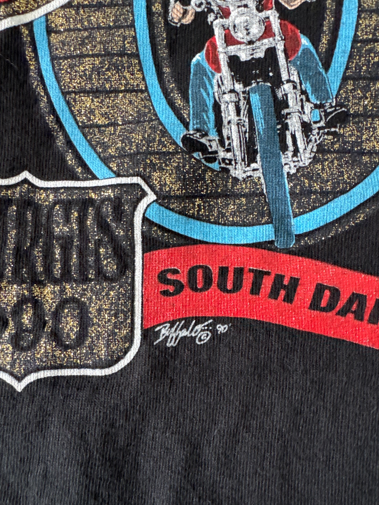Vintage 1990 Sturgis Motorcycle Classic Black Hills South Dakota Tee