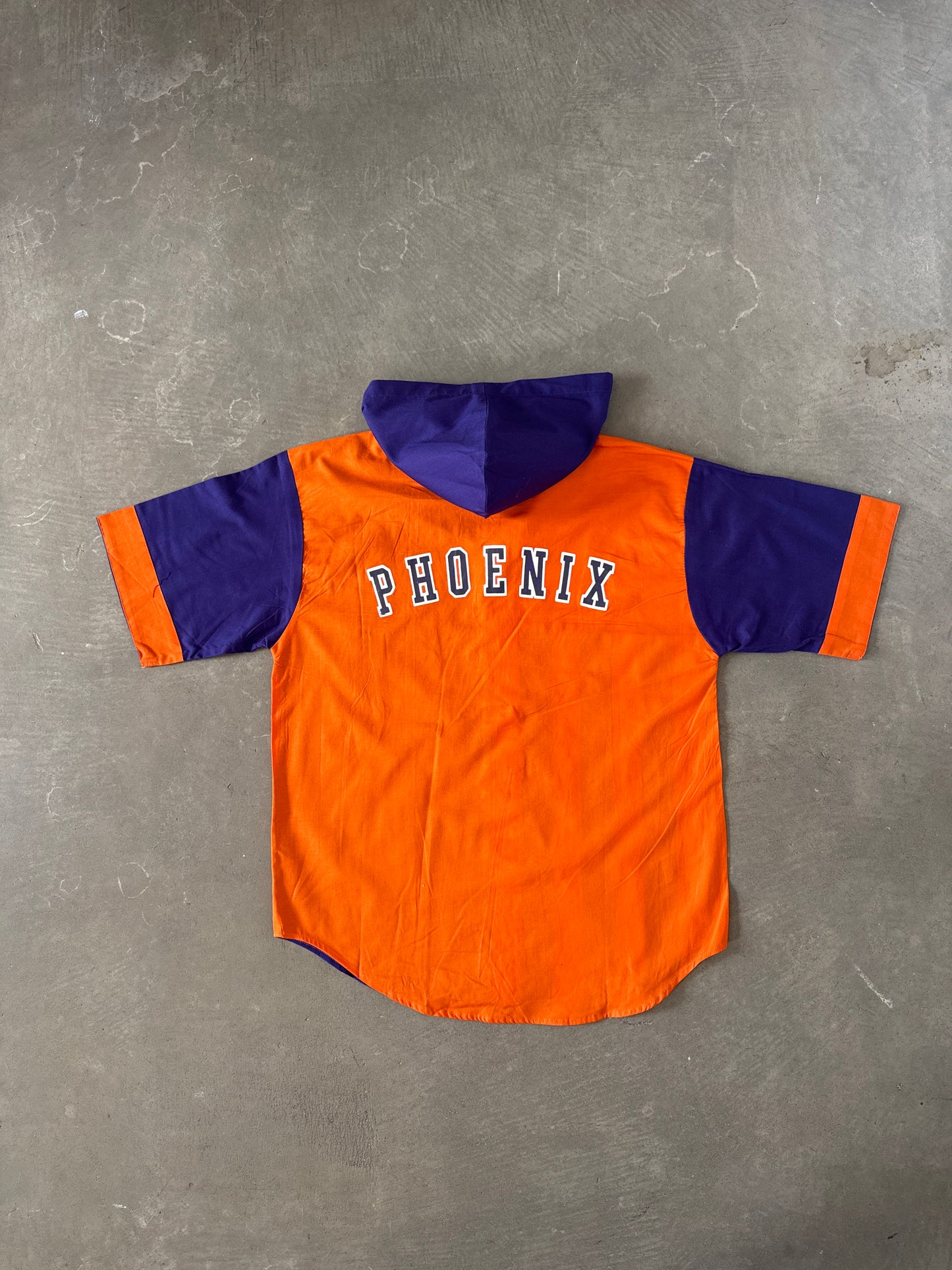 Vintage 90s Phoenix Suns Striped Hooded Tee Shorts Set