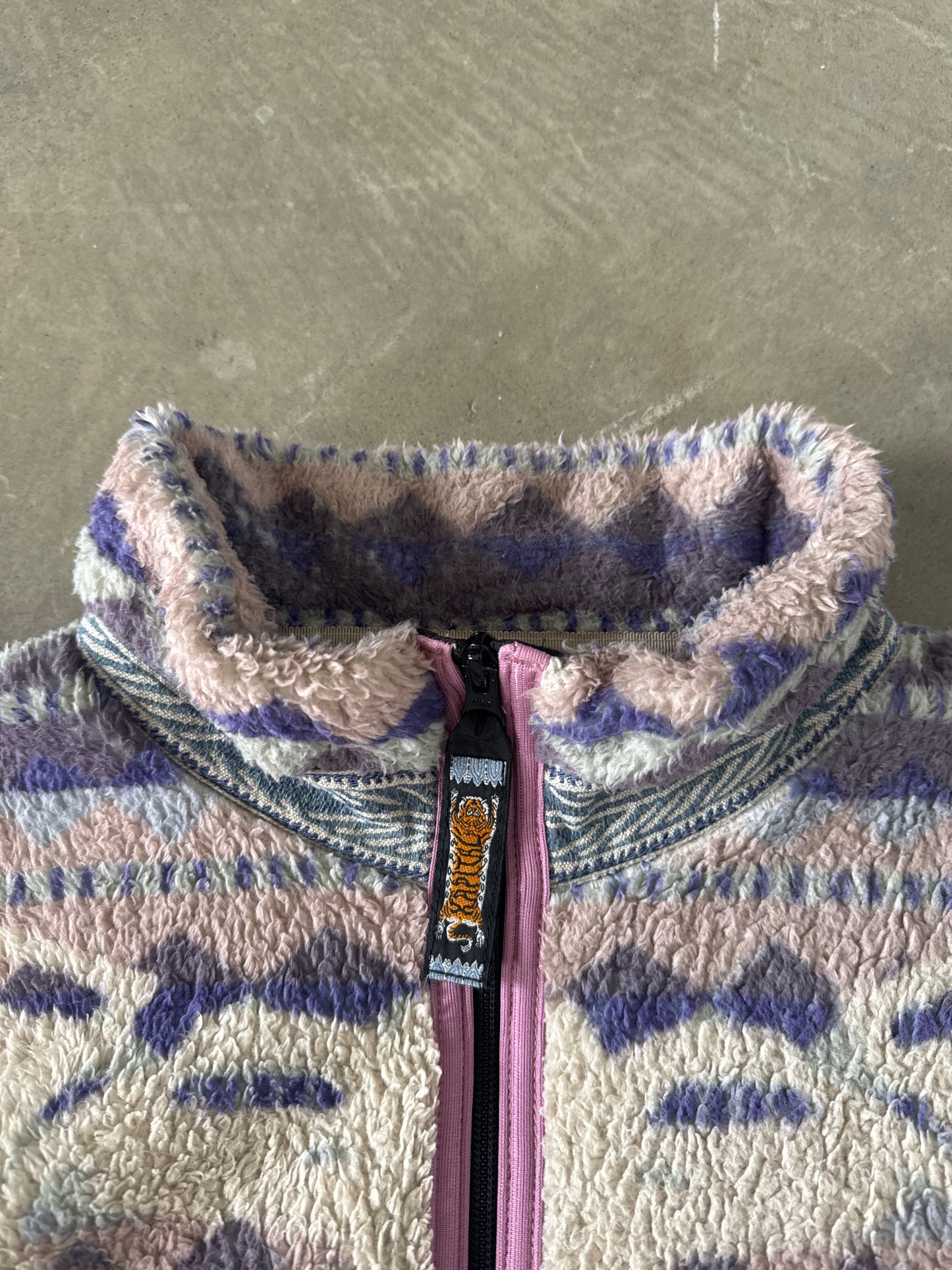 Kapital Ashland Stripe & Bone Fleece Zip Blouson Jacket
