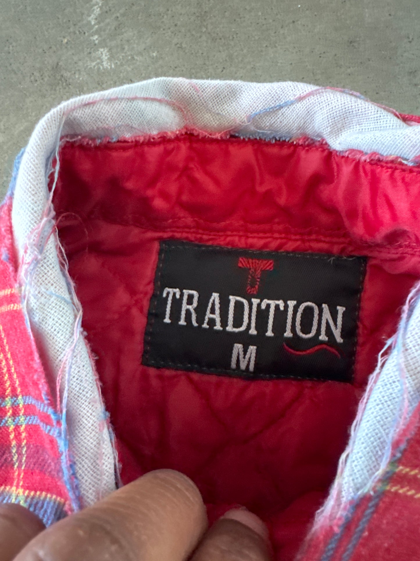 Vintage 90s Tradition Distressed Plaid Quilted Lined Flannel