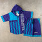Vintage 90s Charlotte Hornets Hooded Tee Shorts Set