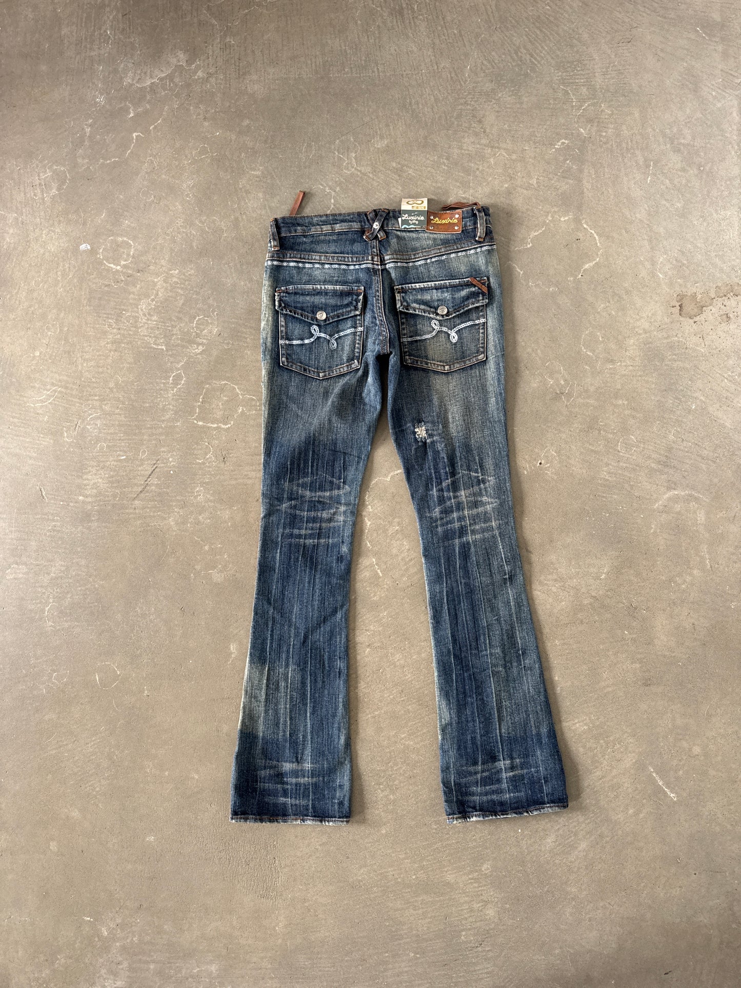 Vintage Y2K Women’s LRG Luxirie Ghost Rider Boot Cut Denim Jeans