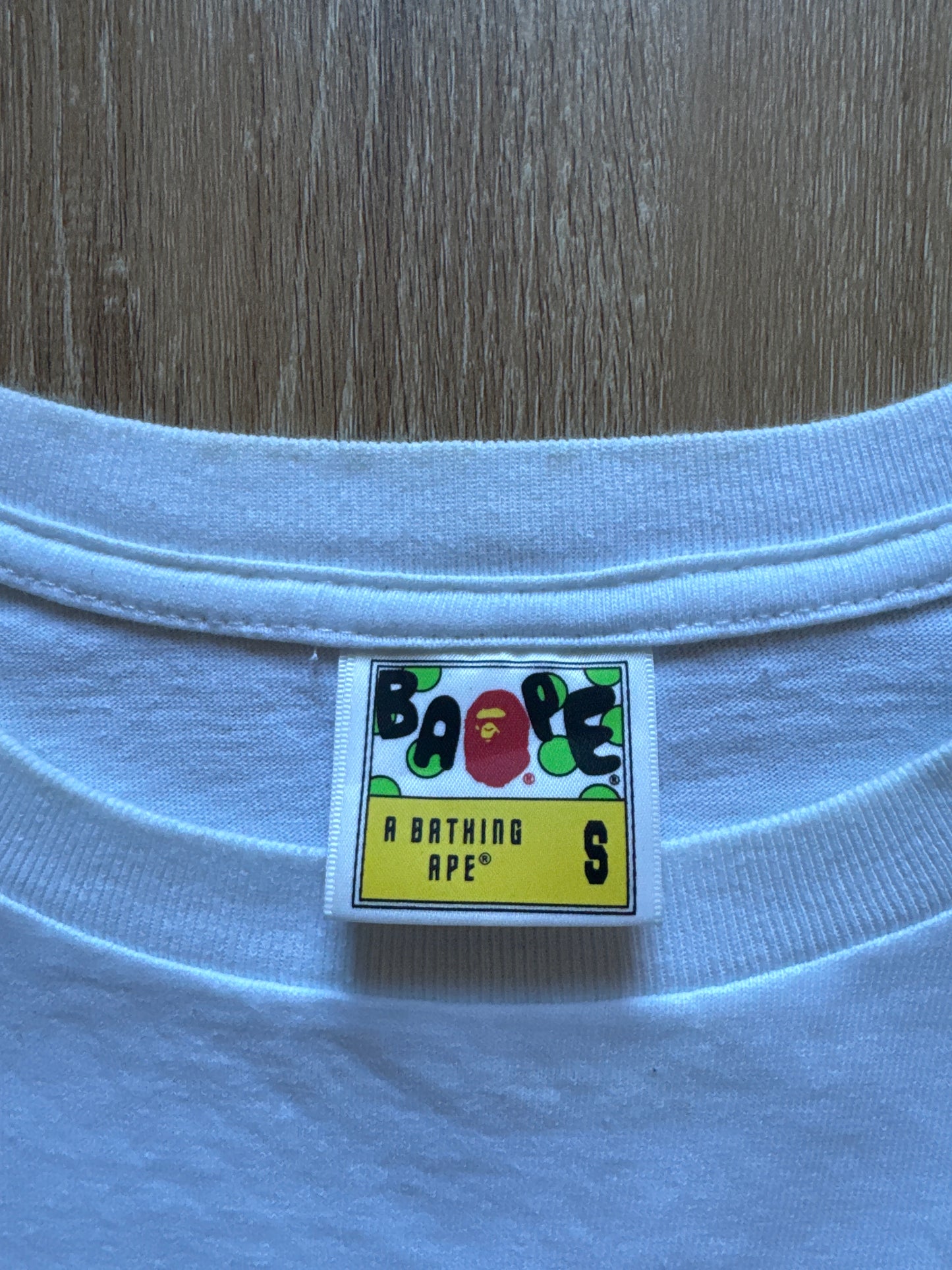 A Bathing Ape Bape Burberry Check By Bathing White Beige Tee