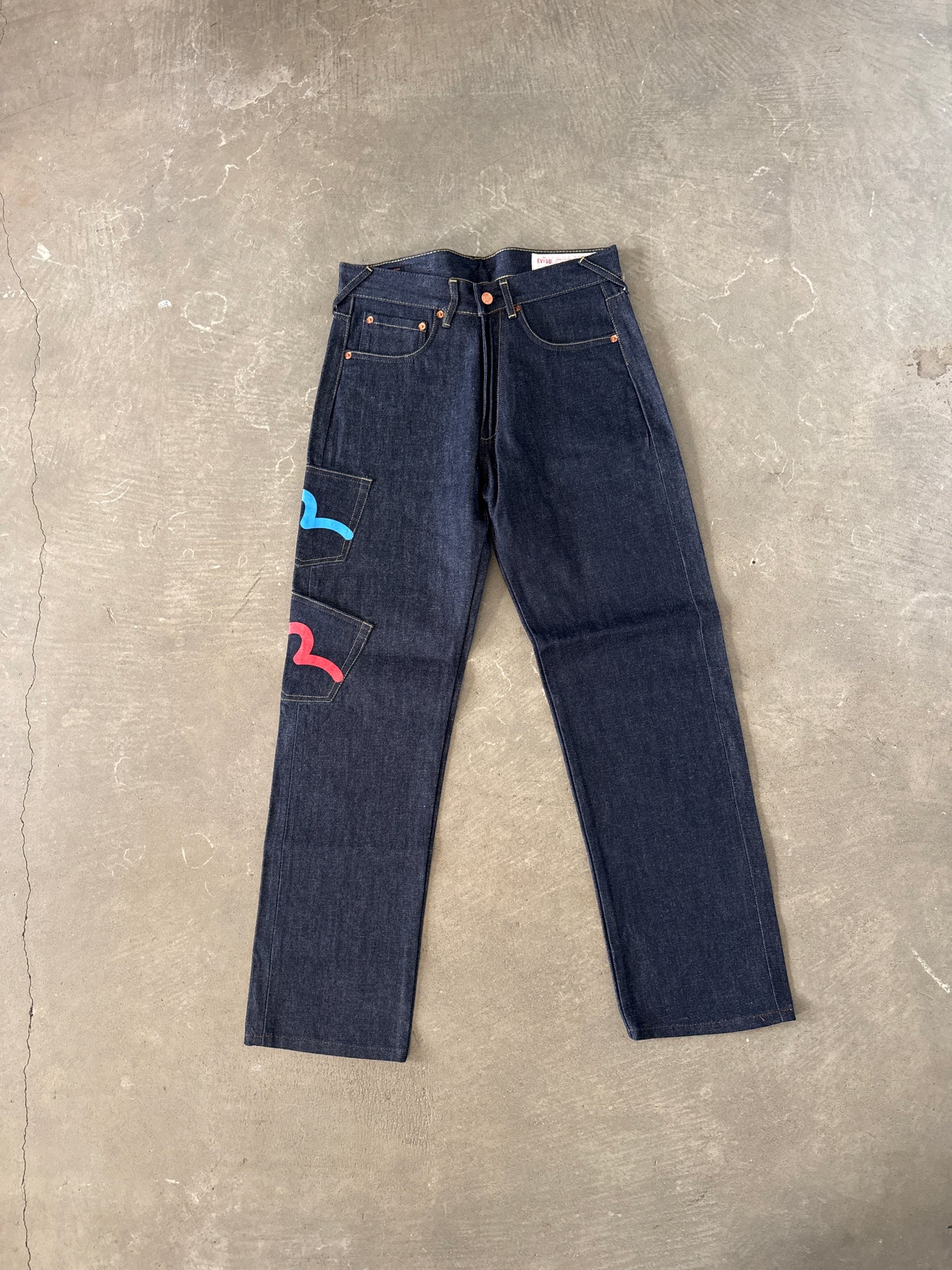 Evisu Multi Pocket Japanese Art Selvedge Denim Jeans