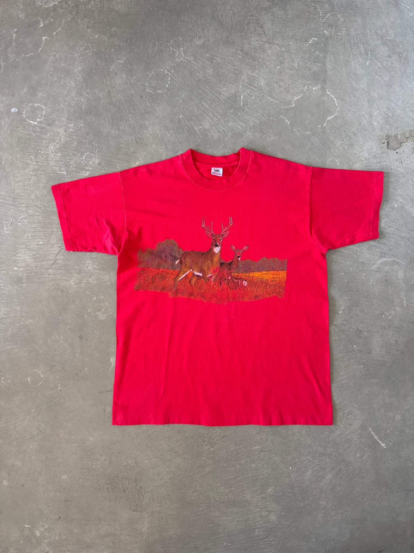 Vintage 90s Wildlife Deer Family Tee