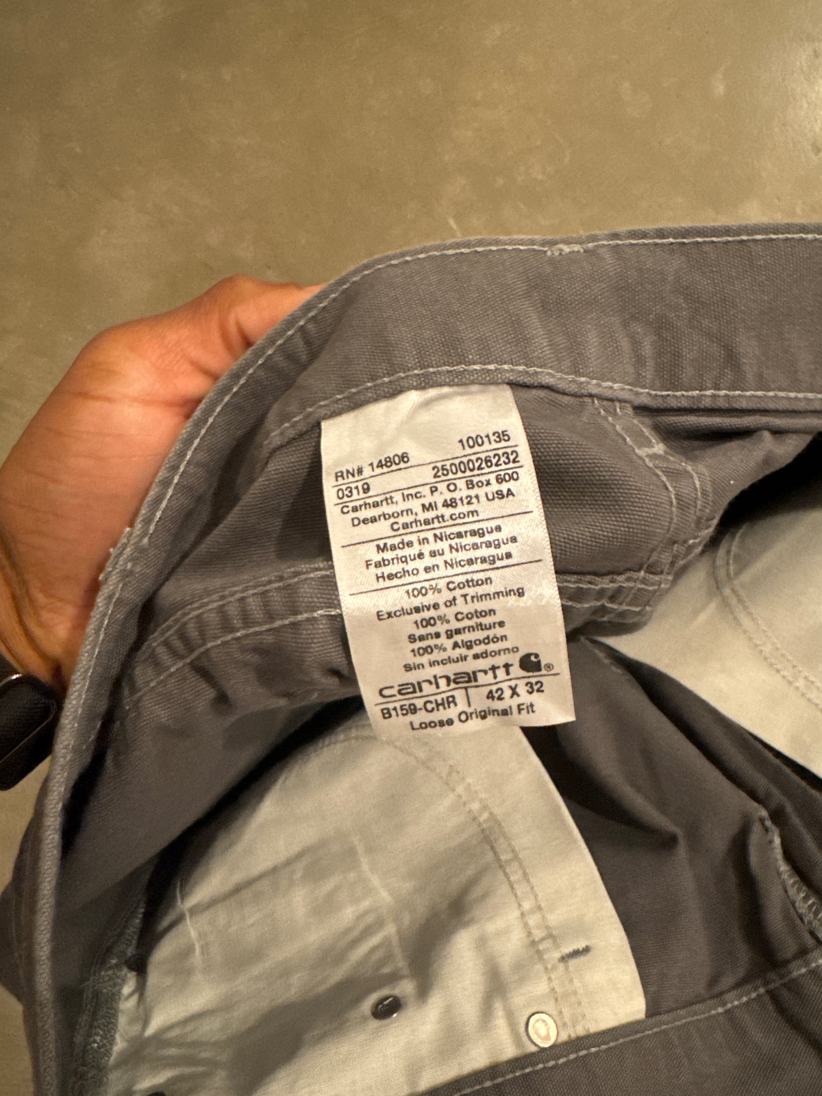 Carhartt Loose Original Fit Grey Carpenter Pants
