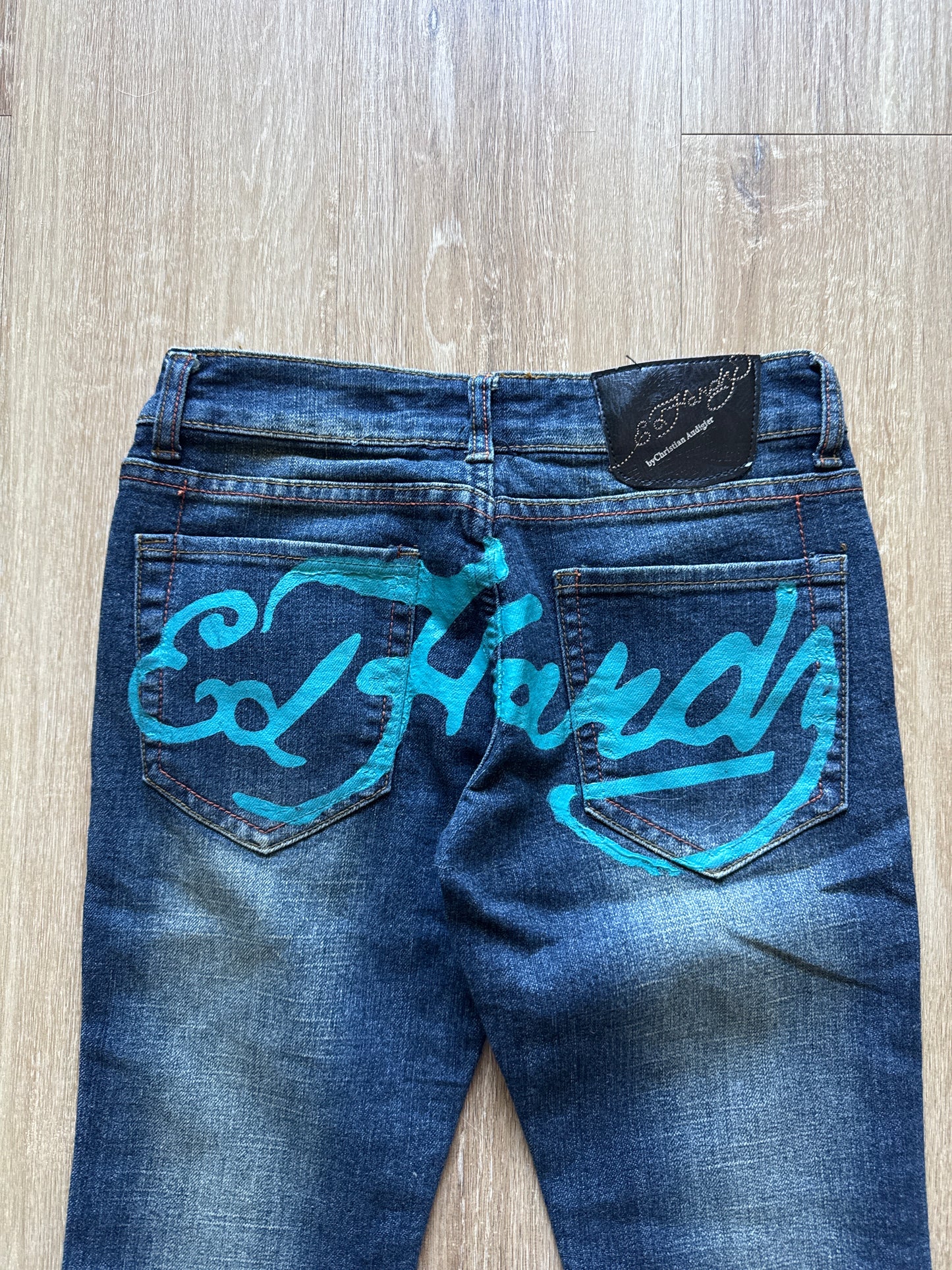 Y2K Ed Hardy Women’s Skulls Skeleton Rose Denim Jeans