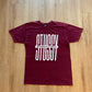 Stussy International Burgundy Spellout Tee