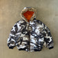 Vintage Nova Snow Camo Flight Bomber Fur Hooded Jacket