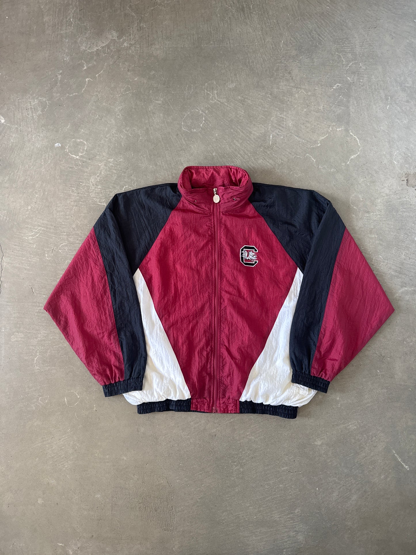 Vintage 90s University Of South Carolina Gamecocks Hooded Windbreaker Jacket