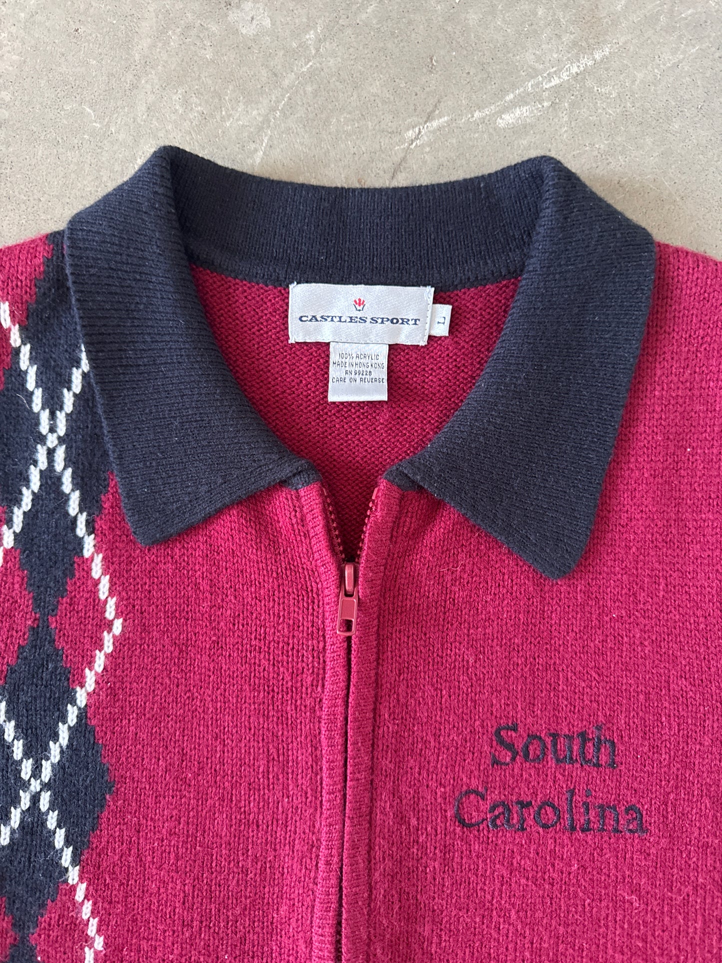 Vintage University Of South Carolina Gamecocks Full Zip Sweater Vest