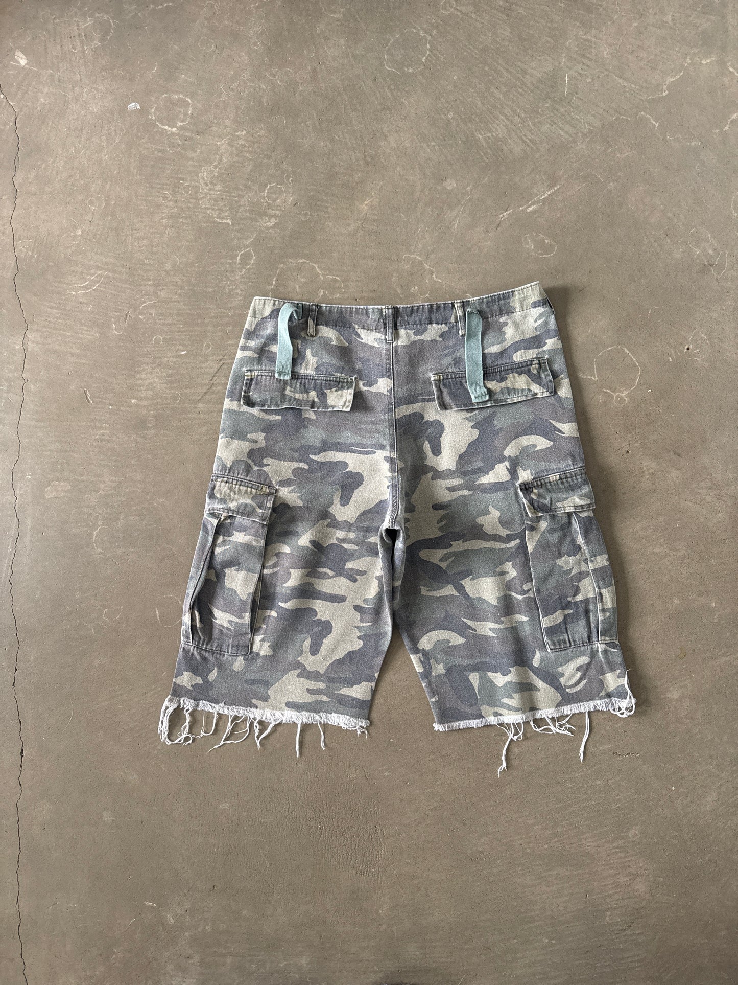 Vintage Distressed Camo Cargo Short