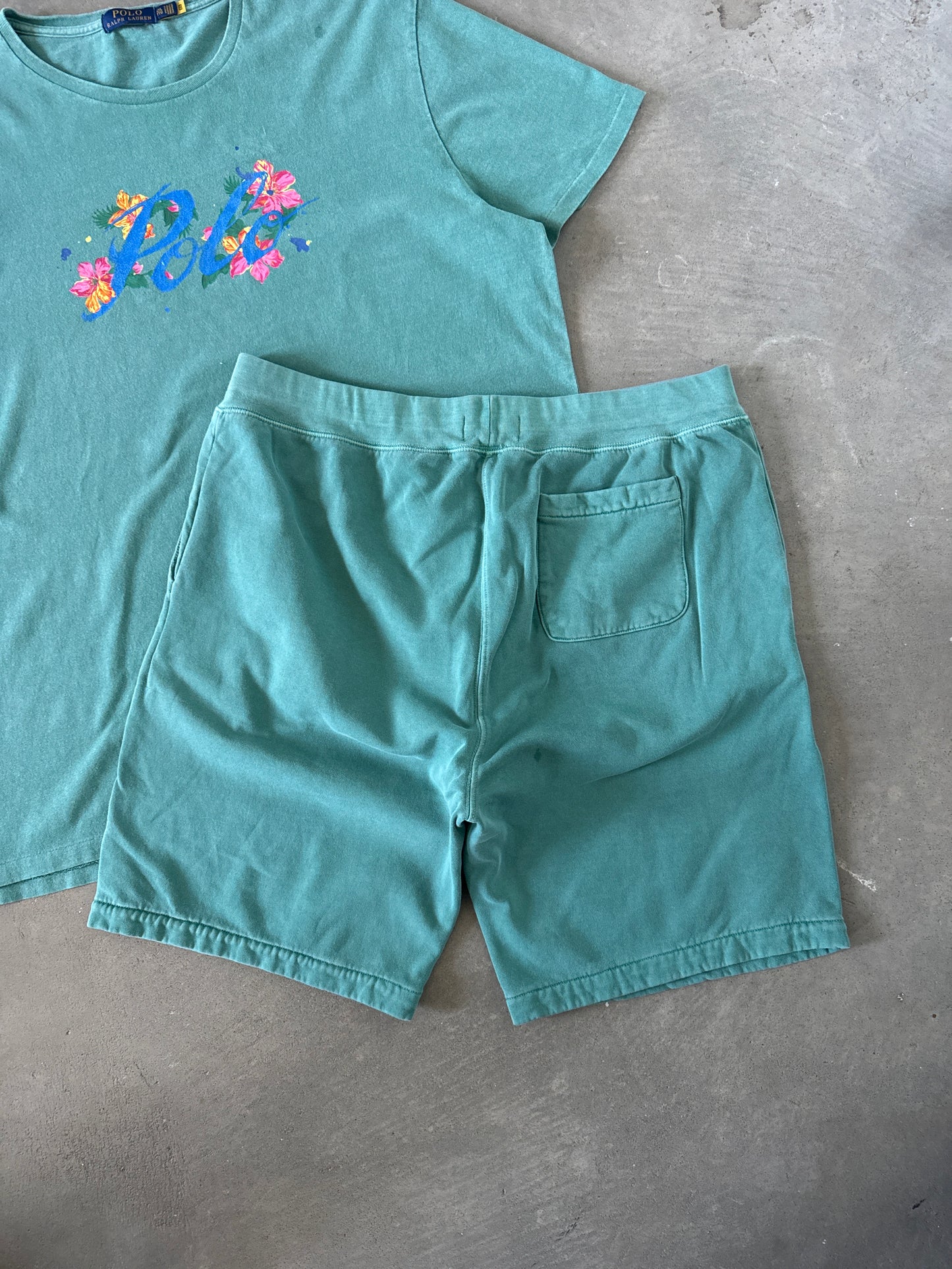 Polo Ralph Lauren Tropical Floral Tee Sweat Shorts Set