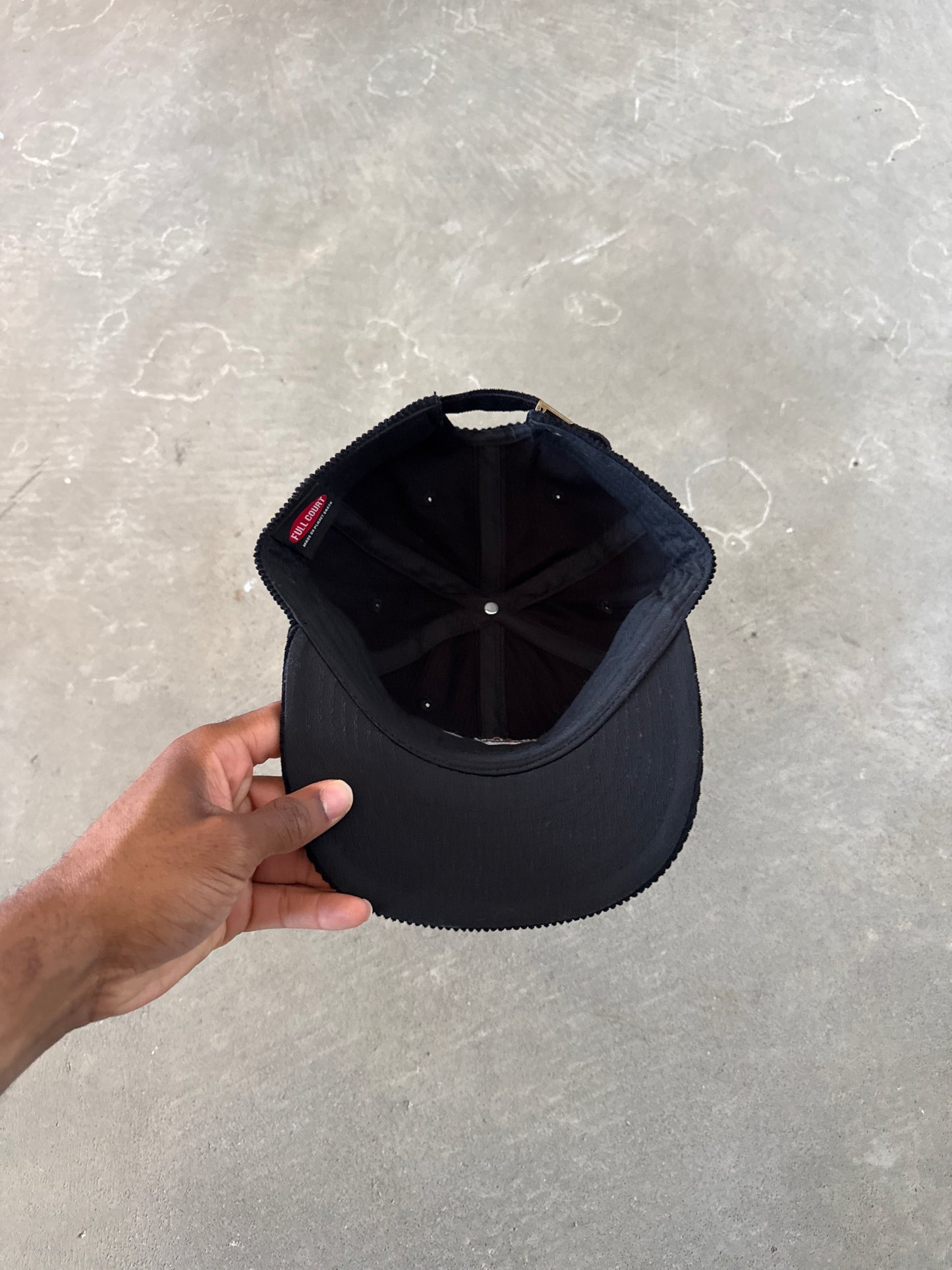 Full Court Classic Black Corduroy Strapback Hat