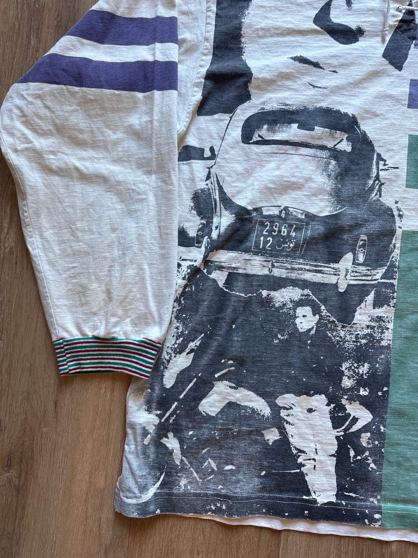 Vintage 90s Patchwork Graphic Adventure Bound Lace Up Long Sleeve Tee