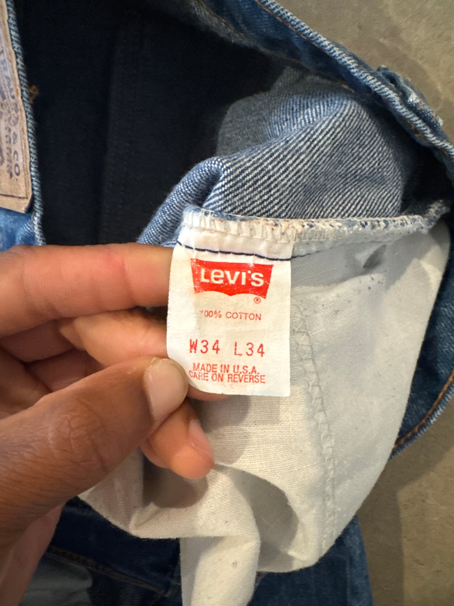 Vintage Levi’s 506 Orange Tab Regular Fit Dark Washed Blue Denim Jeans