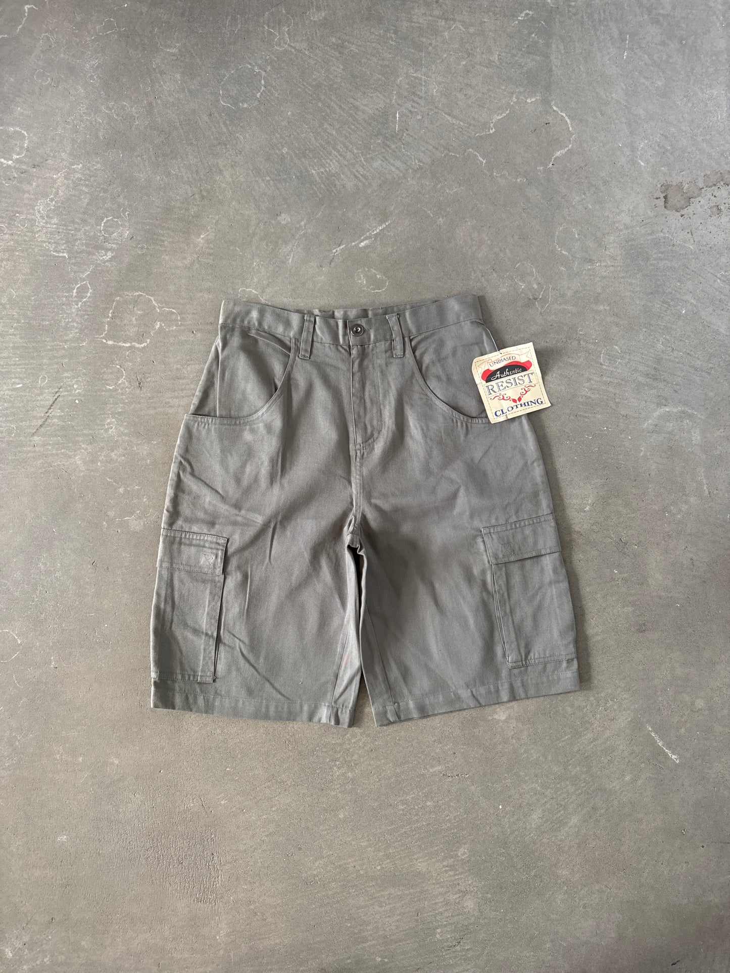 Vintage Unbiased Resist Clothing Baggy Olive Green Cargo Shorts