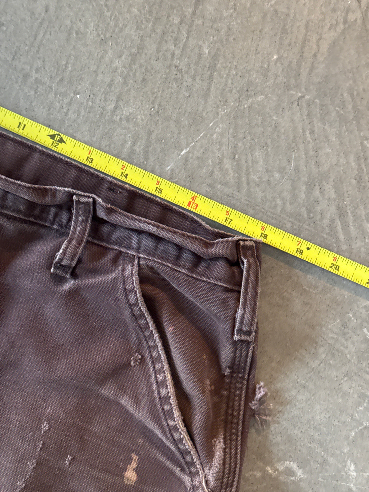 Vintage Carhartt Faded Distressed Brown Dungaree Fit Carpenter Pants