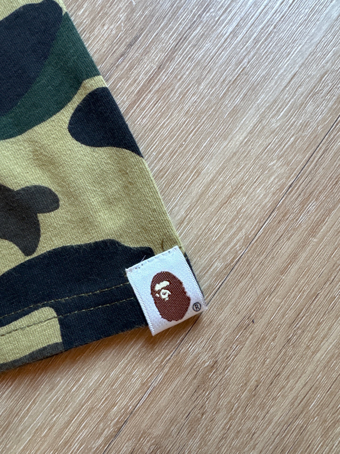 Vintage A Bathing Ape Bape Yellow 1st Camo College Logo Tee