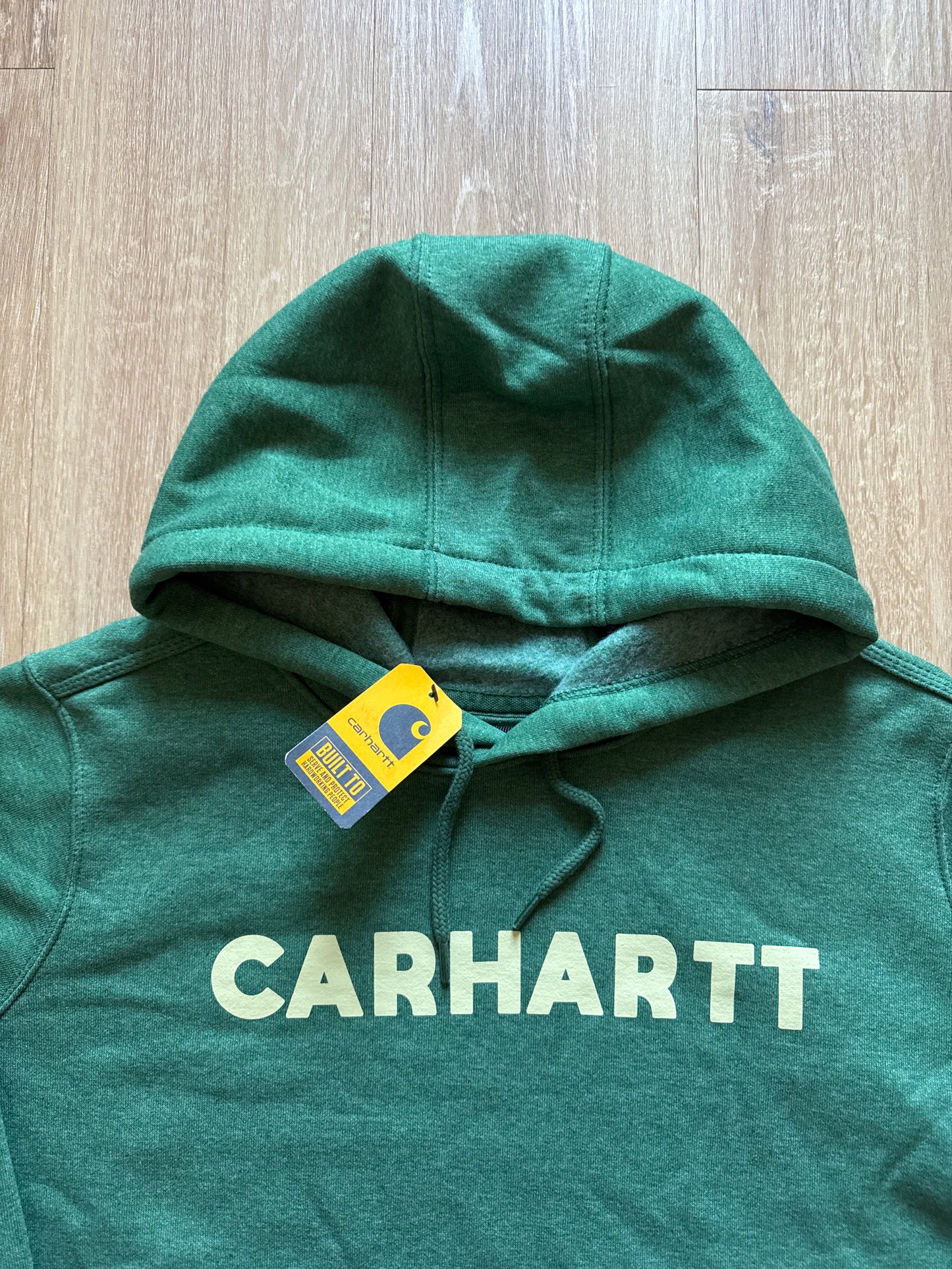 Carhartt Women’s Relaxed Fit Green Logo Hoodie