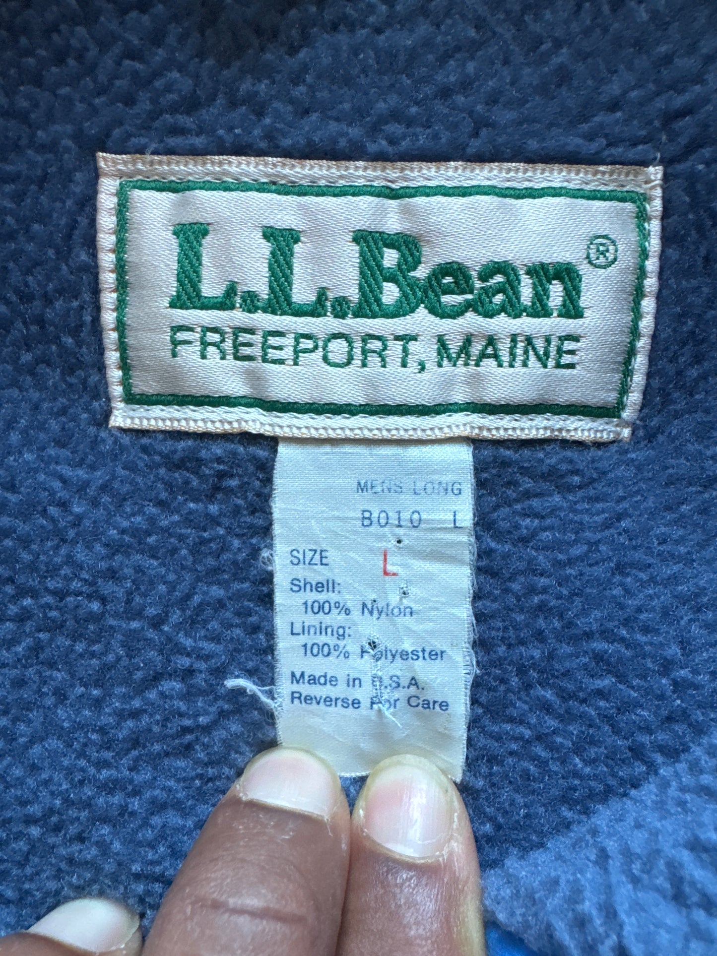 Vintage L.L. Bean Freeport Maine Fleece Lined Vest