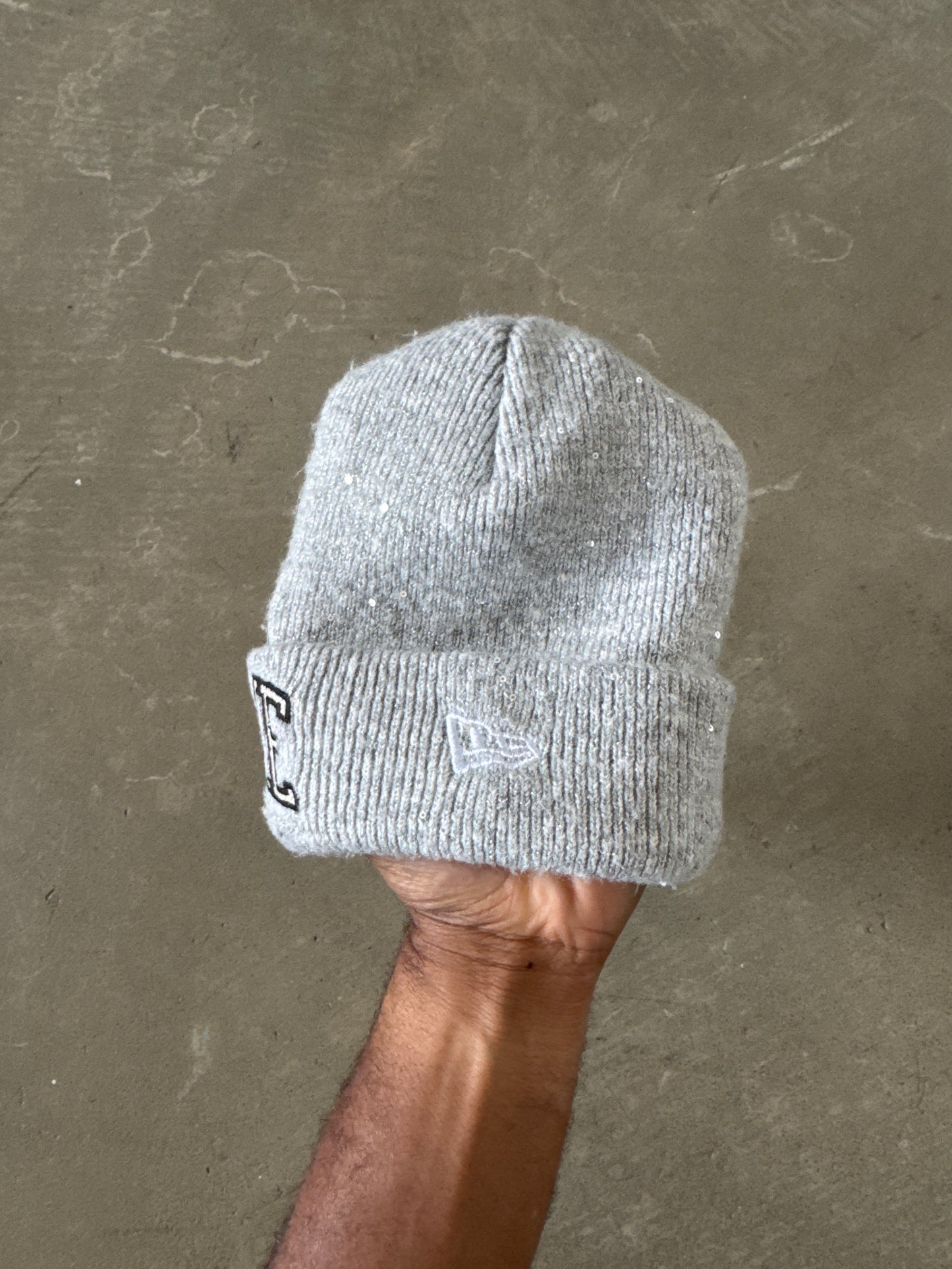 Supreme New Era Metallic Arc Grey Beanie