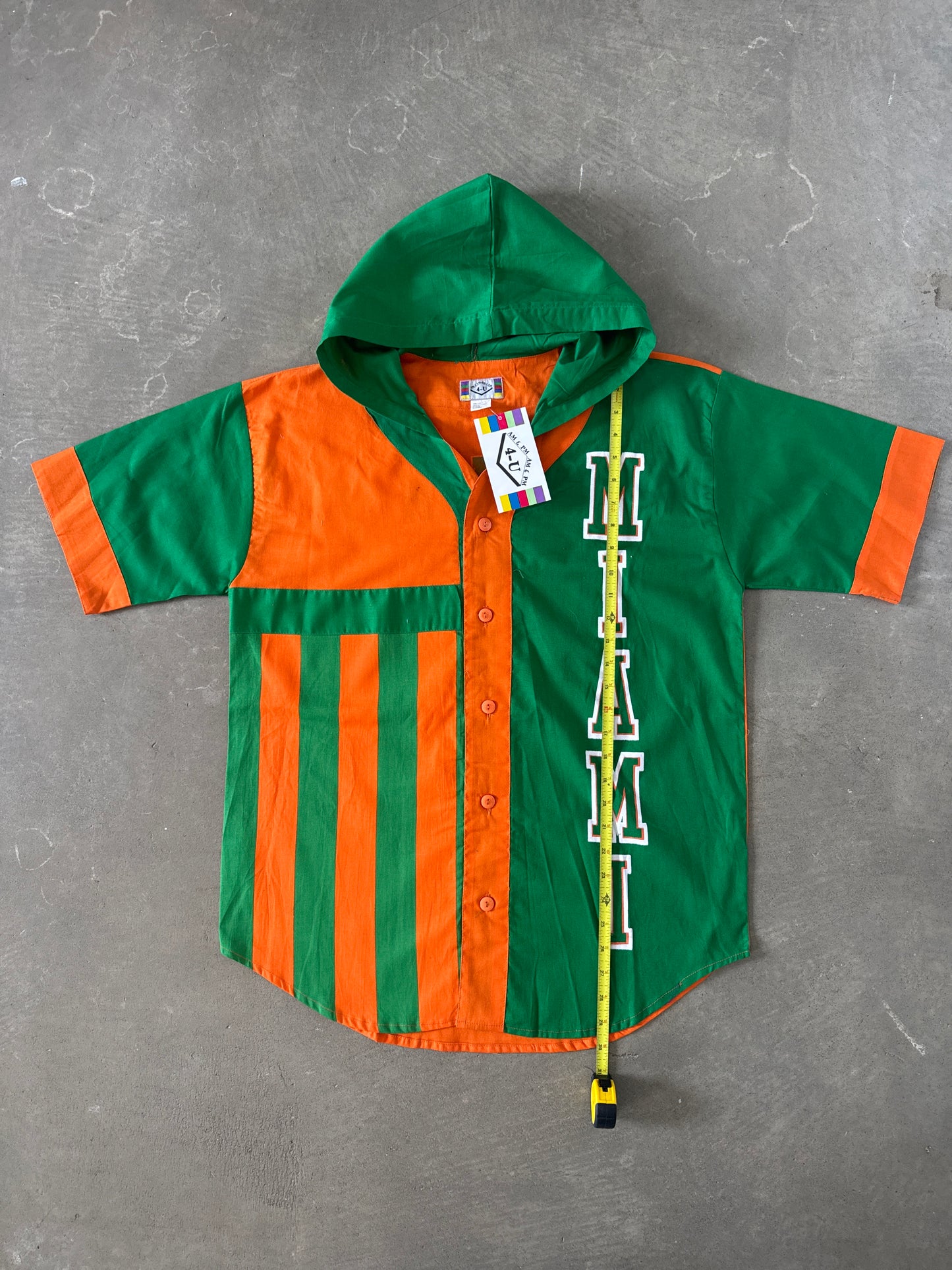 Vintage 90s University Of Miami Hurricanes Hooded Tee Shorts Set