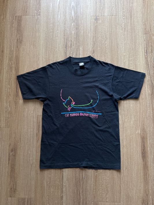 Vintage John Lennon The Beatles Cat Napping Tee