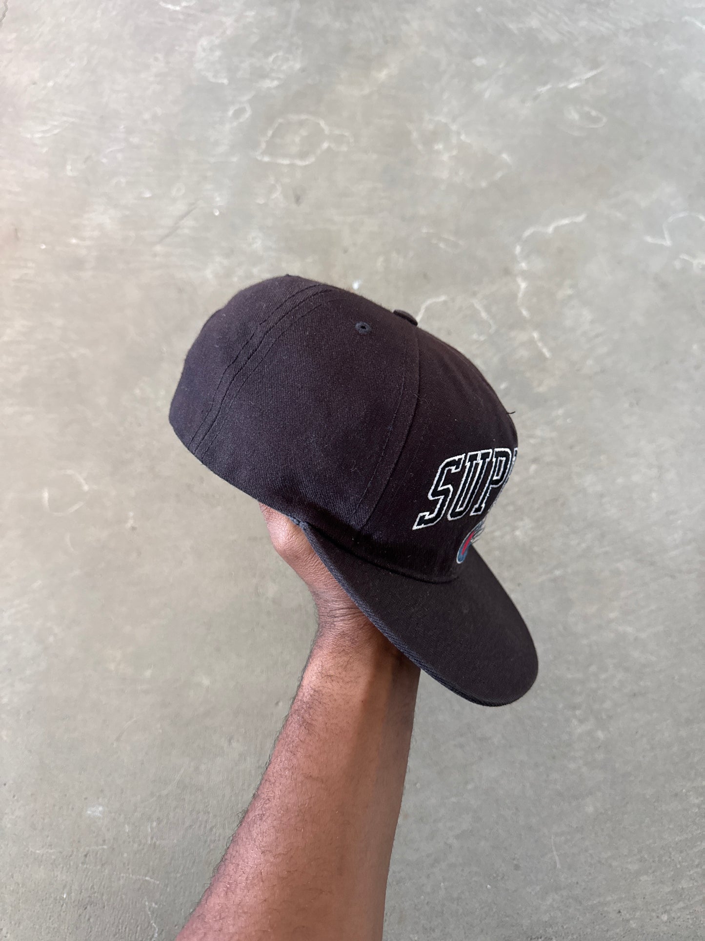Supreme x Champion Logo Embroidered 5-Panel Black Hat