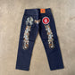 Evisu Embroidered Japanese Art Selvedge Denim Jeans