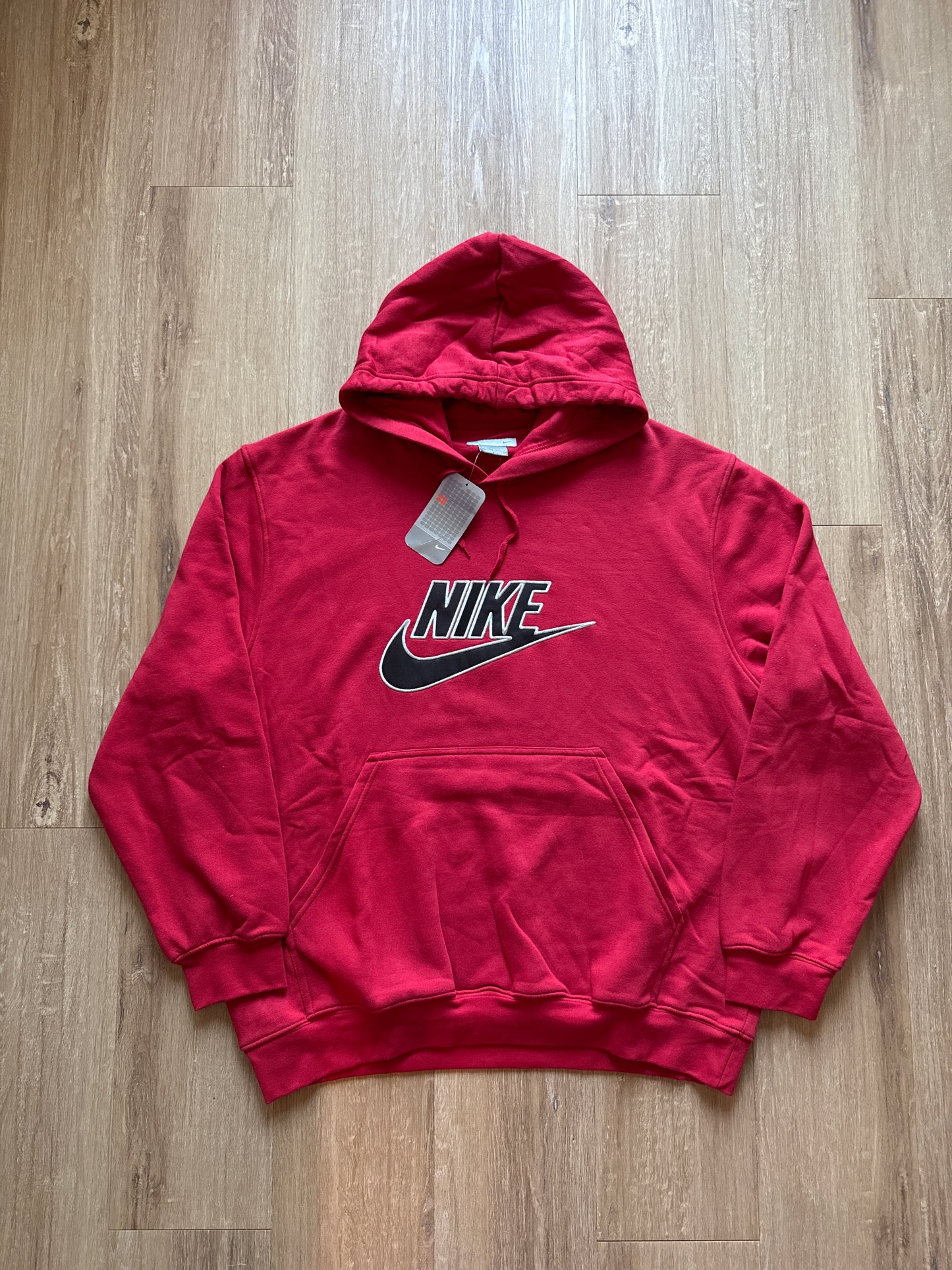 Vintage Y2K Nike Red Embroidered Logo Hoodie
