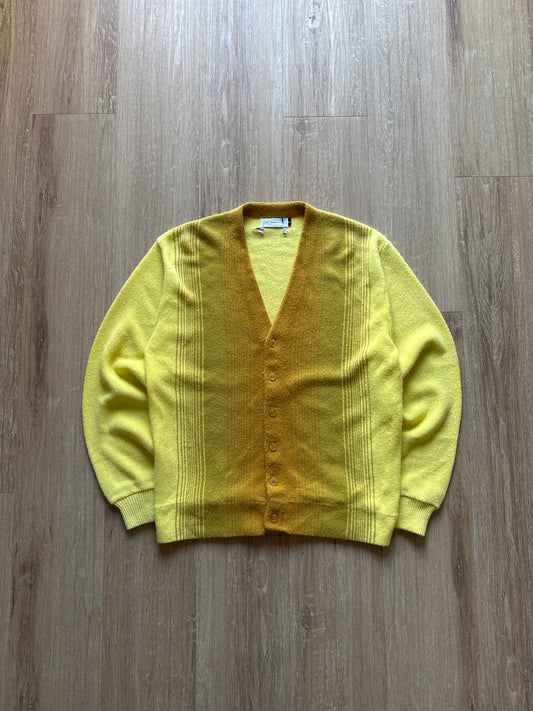 Vintage 1950s Lou Amrofell’s Dapper Wool Knit Striped Cardigan Sweater