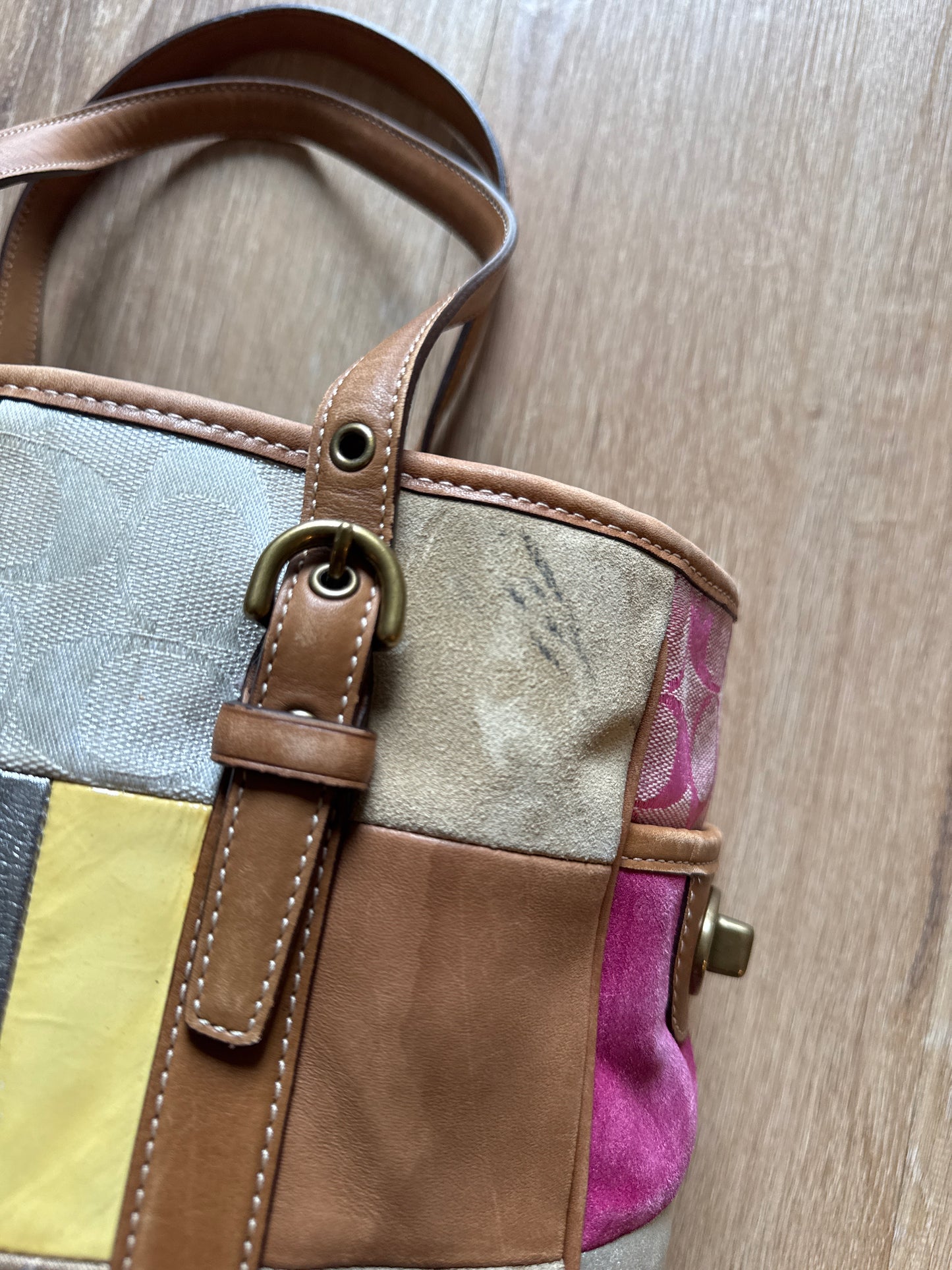 Coach Signature Sufflette Leather Handbag Tote Purse