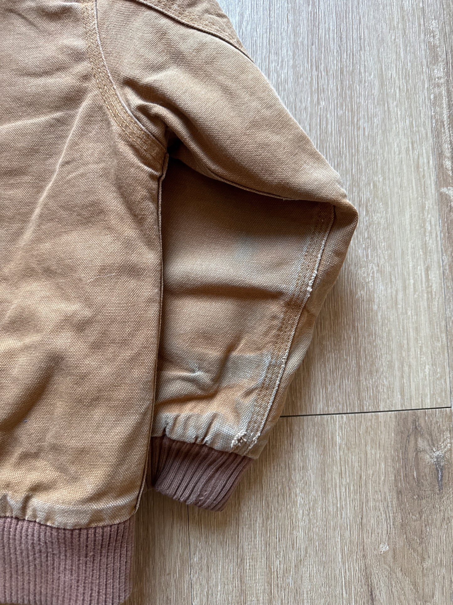 Vintage Youth Carhartt Tan Hooded Work Jacket