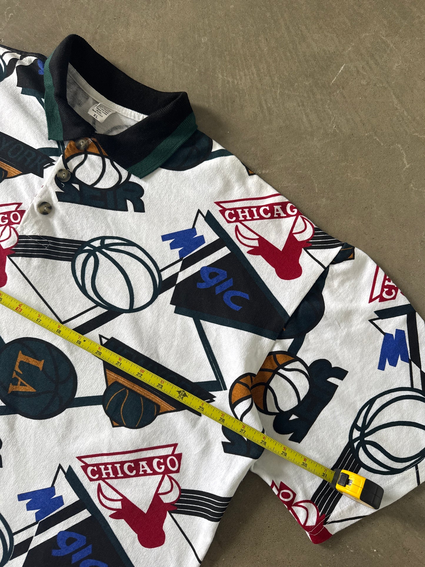 Vintage NBA Monogram Logo Boxy Fit Logo Polo Shirt