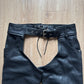 Vintage Leather Craft USA Black Leather Chaps Motorcycle Biker Pants