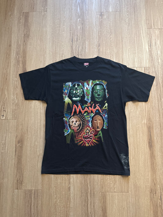 Vintage 90s Maná Latin Rock Band Graphic Black Tee