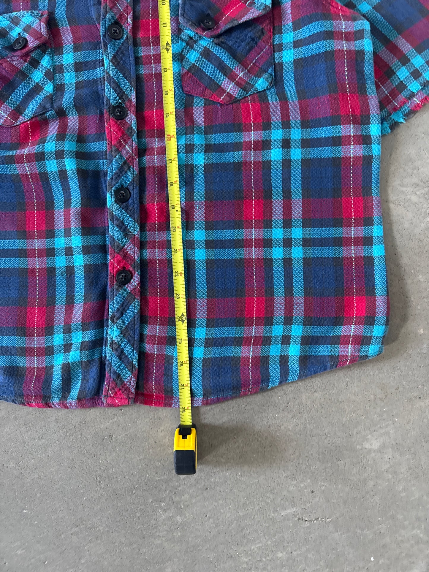 Vintage OP Ocean Pacific Plaid Flannel Cut Off Shirt