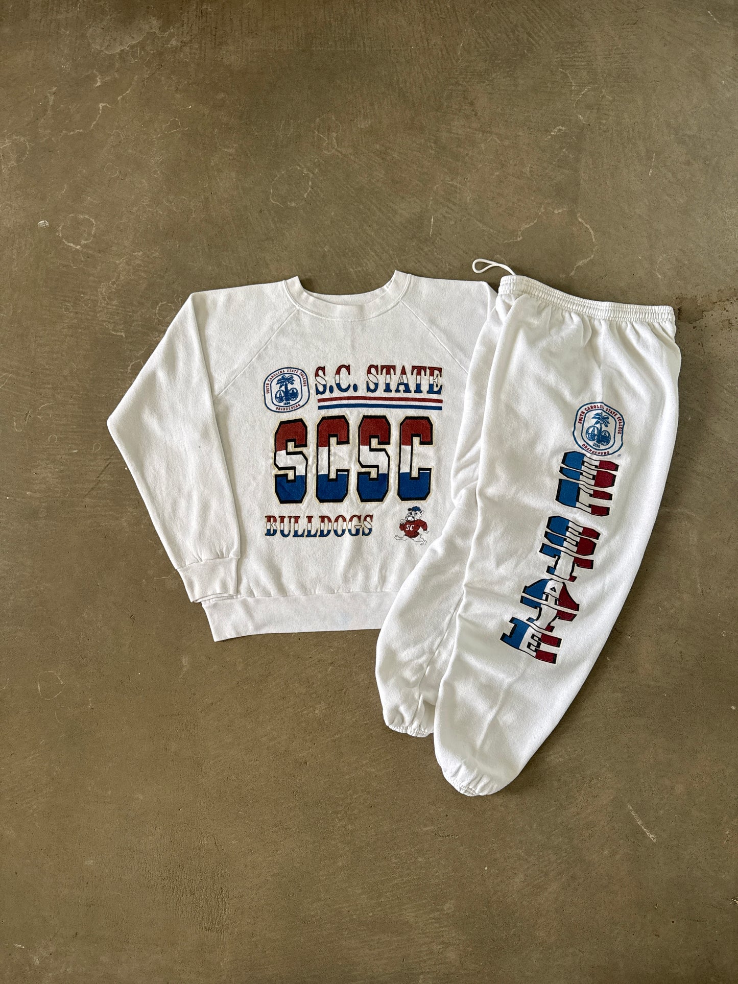 Vintage 90s South Carolina State University Bulldogs Sweatshirt Sweatpants Set