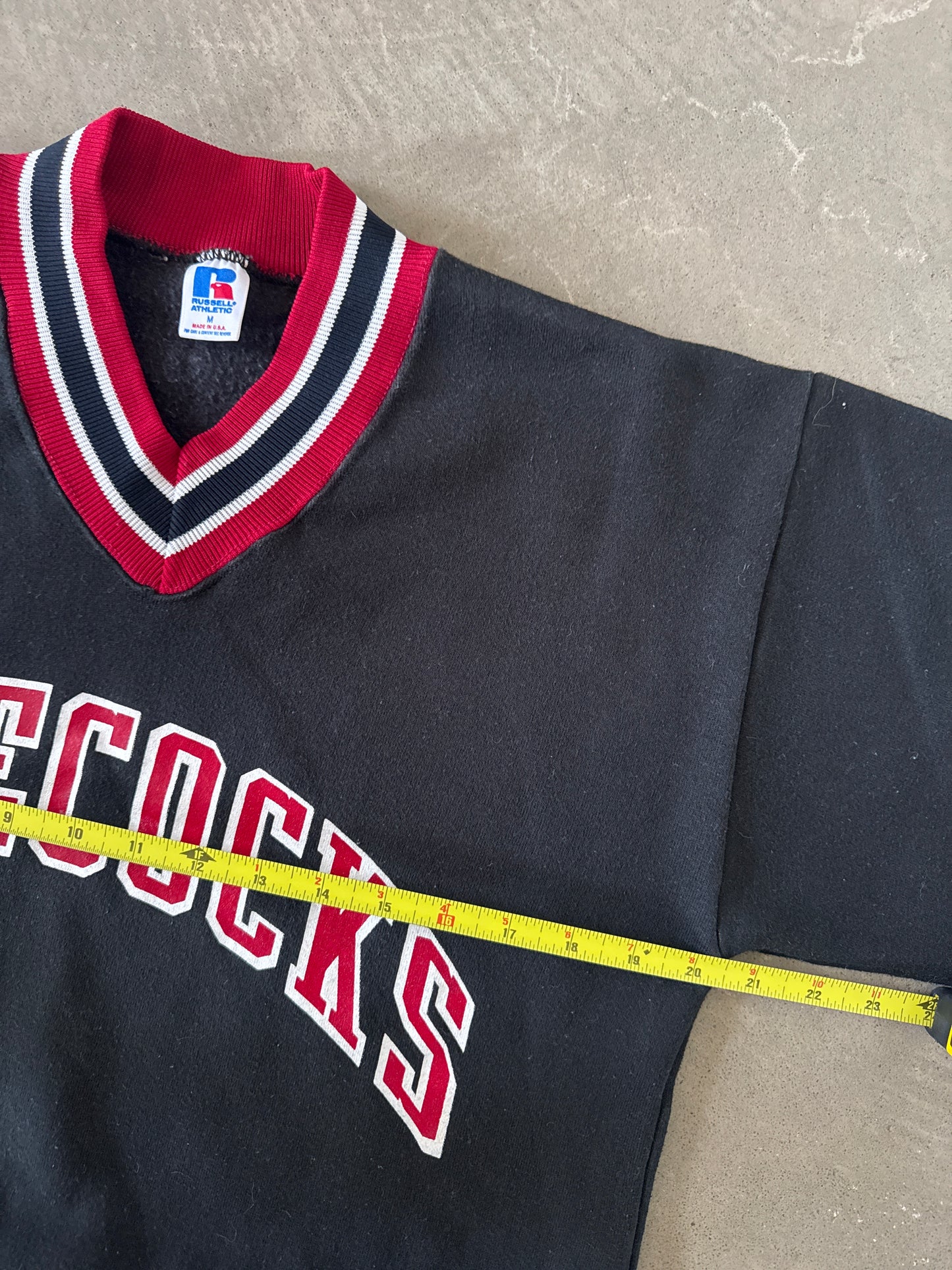 Vintage 80s Russell Athletic University Of South Carolina Gamecocks V-Neck Sweatshirt