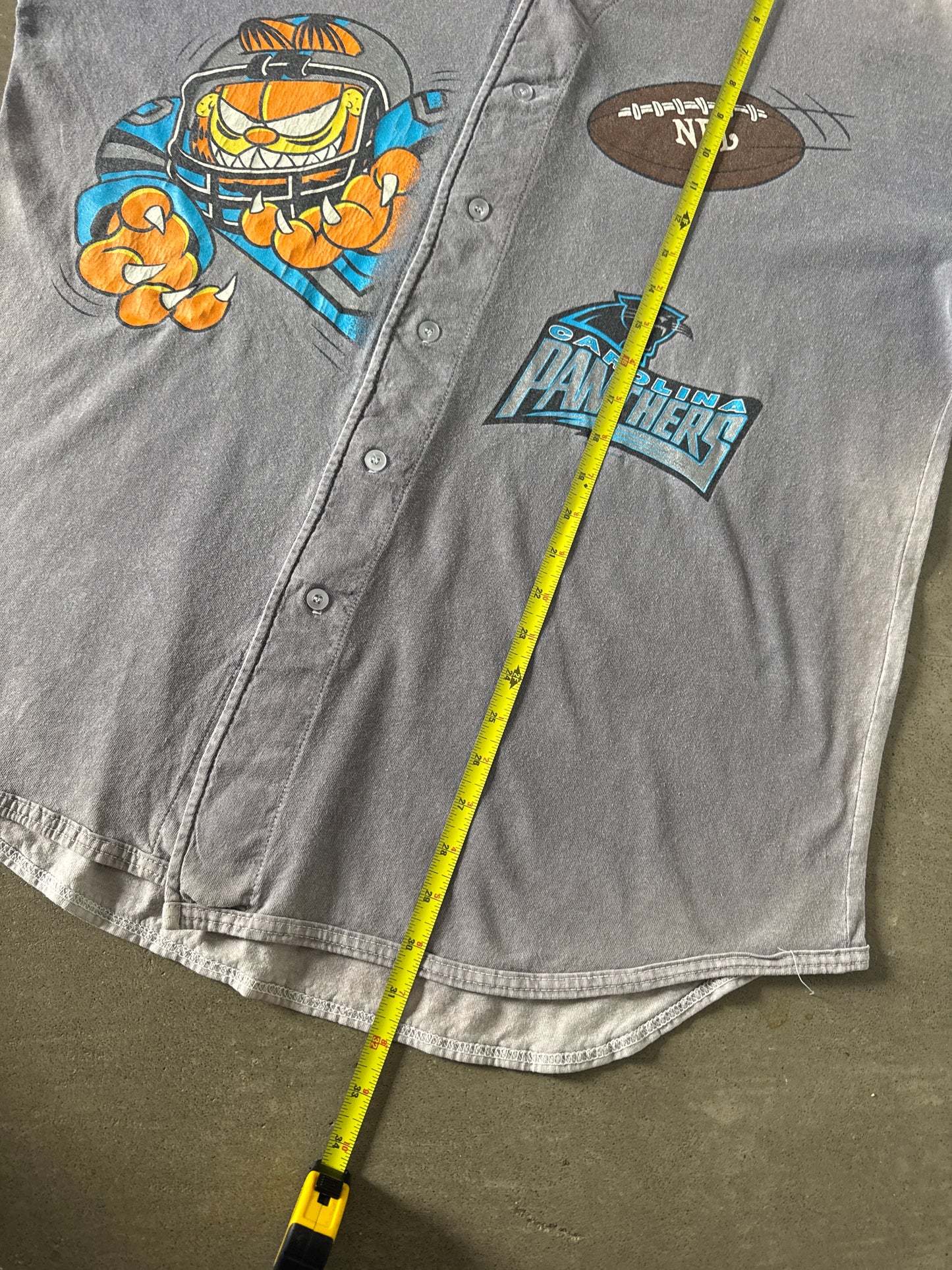 Vintage 1994 Carolina Panthers Garfield Sunfaded Baseball Jersey