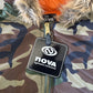 Vintage Nova Military Forest Camo Flight Bomber Fur Hooded Jacket