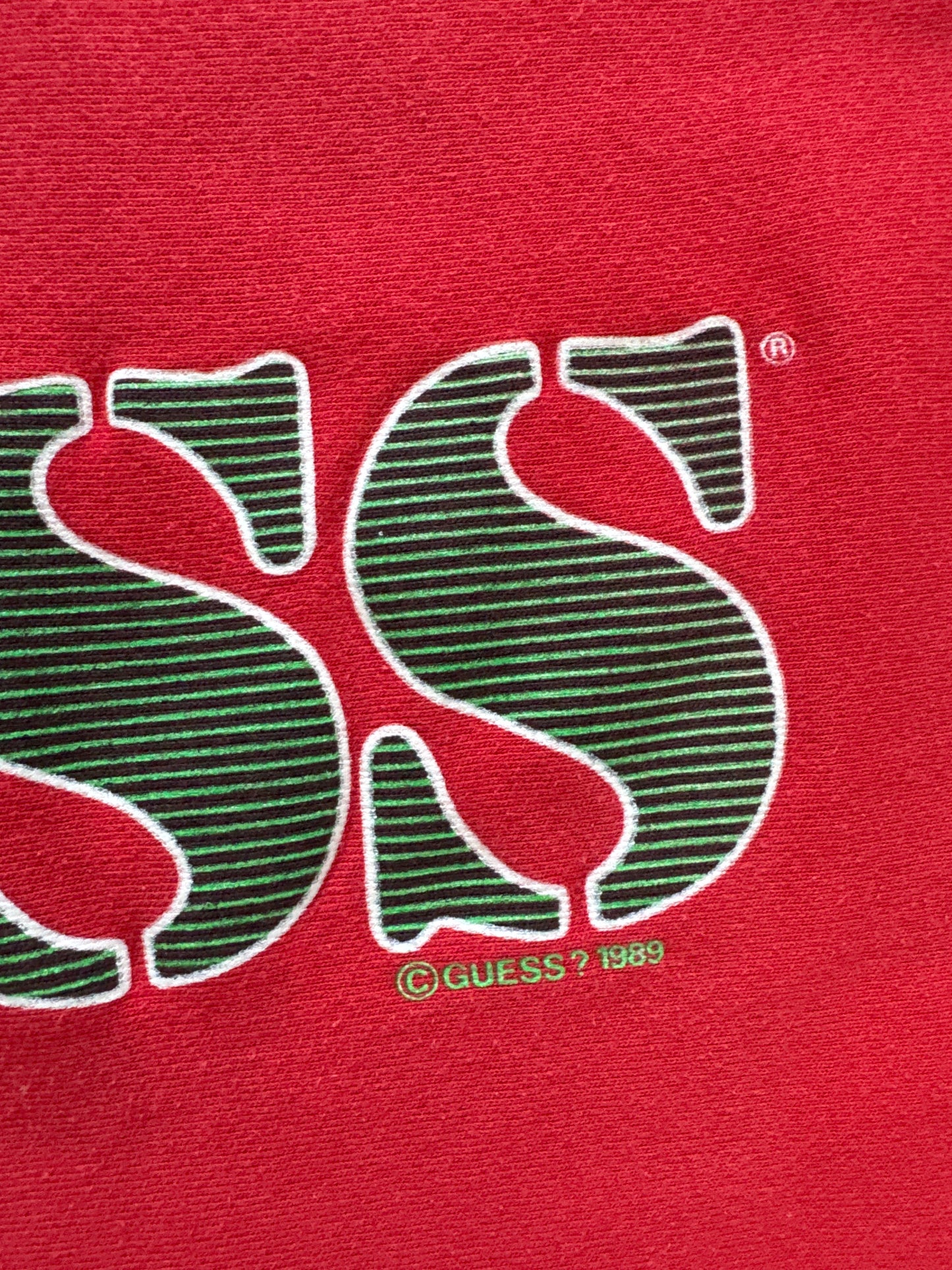 Vintage 1989 Guess USA Goes First Class Cropped Sweatshirt